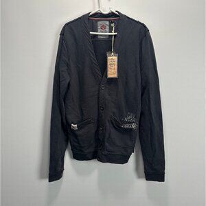 Z-Brand Vintage Dark Grey‎ V Neck Cardigan Sz L